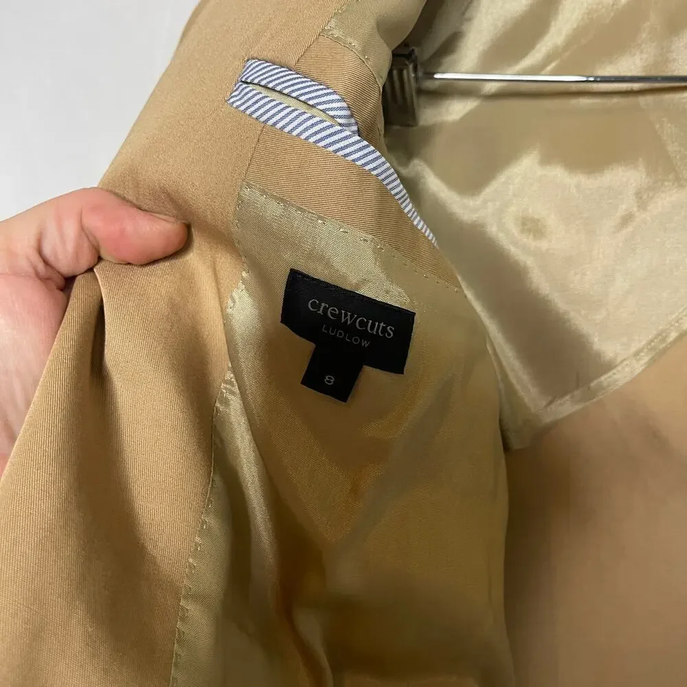 J.Crew Crewcuts Boys' Ludlow suit jacket in Italian chino in Beige Tan sz 8